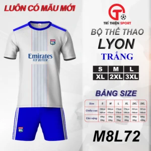 áo thể thao clb lyon màu trắng