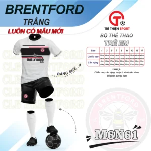 áo thể thao câu lạc bộ brentford màu trắng