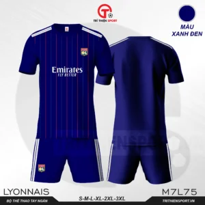 áo thể thao câu lạc bộ lyonais màu xanh đen