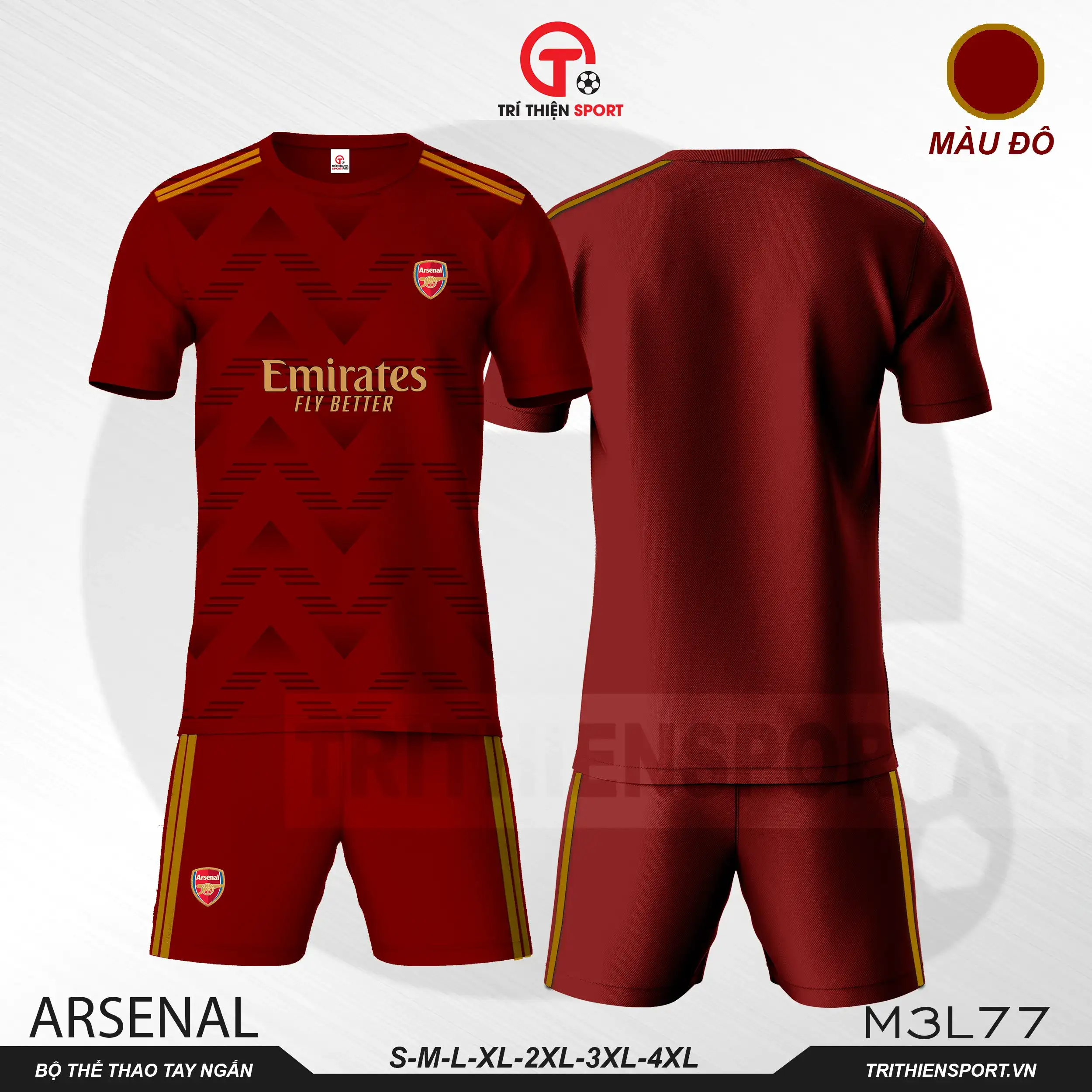 M3L77 áo thể thao clb arsenal màu đô