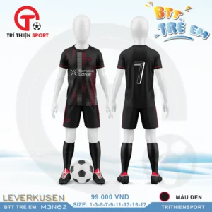 bộ thể thao trẻ em clb leverkusen màu đen