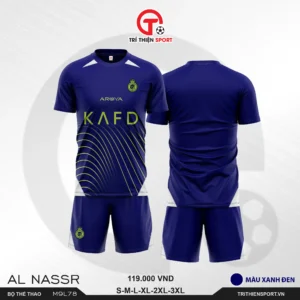 áo thể thao clb al nassr màu xanh đen