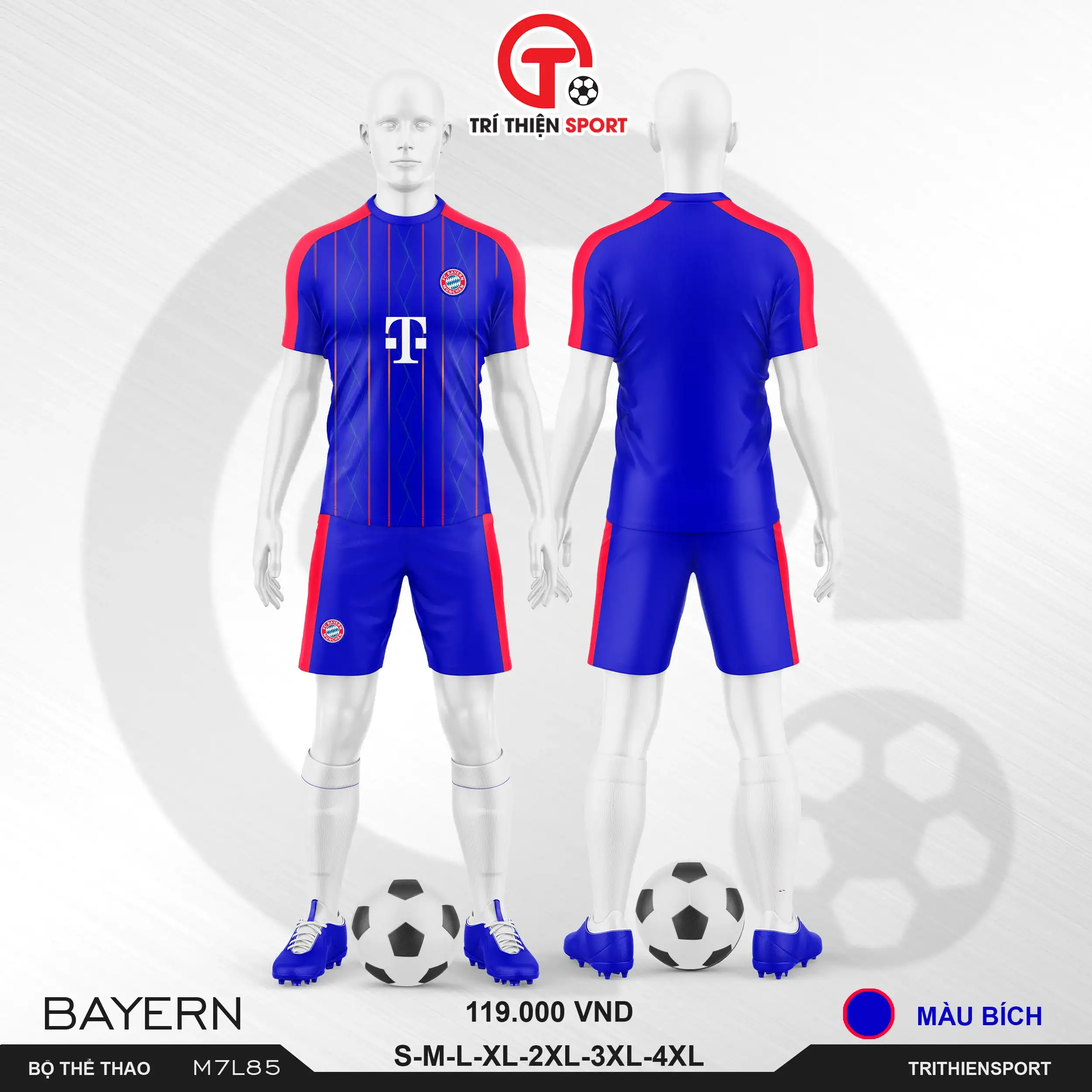 M7L85 Bộ thể thao áo CLB Bayern Munchen màu bích