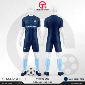 bộ thể thao CLB Marseille màu xanh đen