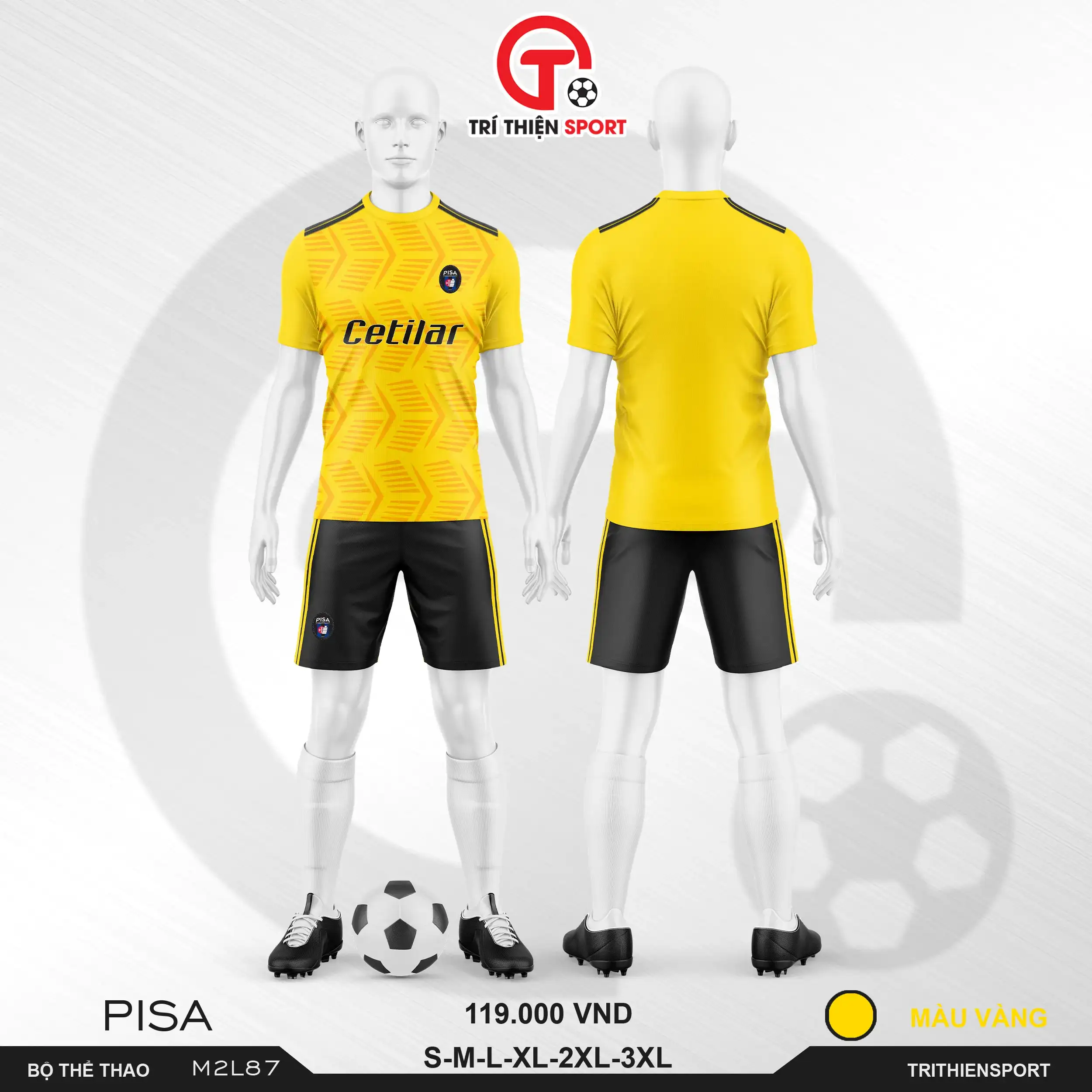 M2L87 bộ thể thao CLB Pisa màu vàng