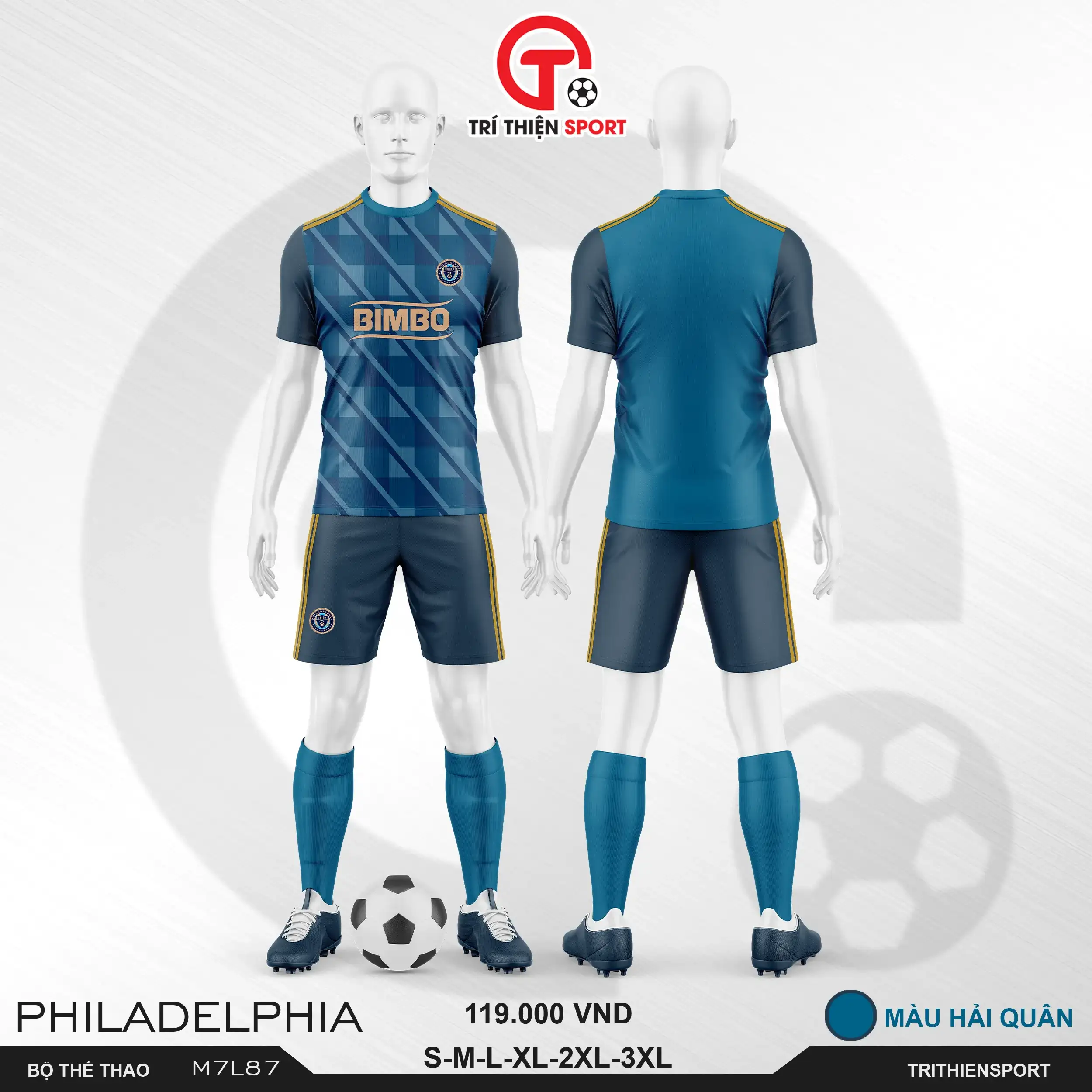 M7L87 bộ thể thao CLB Philadelphia màu hải quân