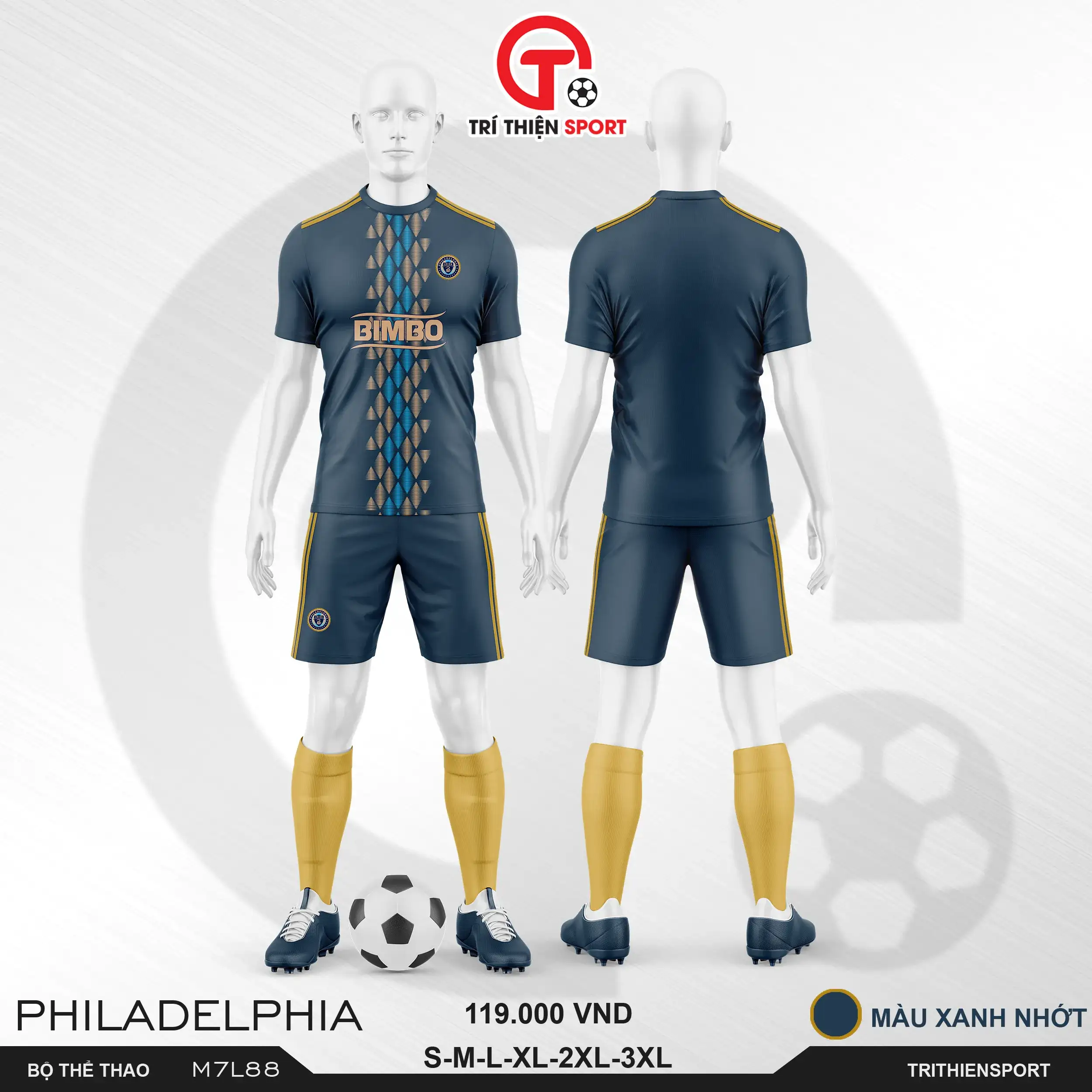 M7L88 bộ thể thao CLB Philadelphia màu xanh nhớt