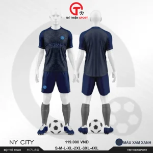 bộ quần áo thể thao CLB New York City màu xám xanh